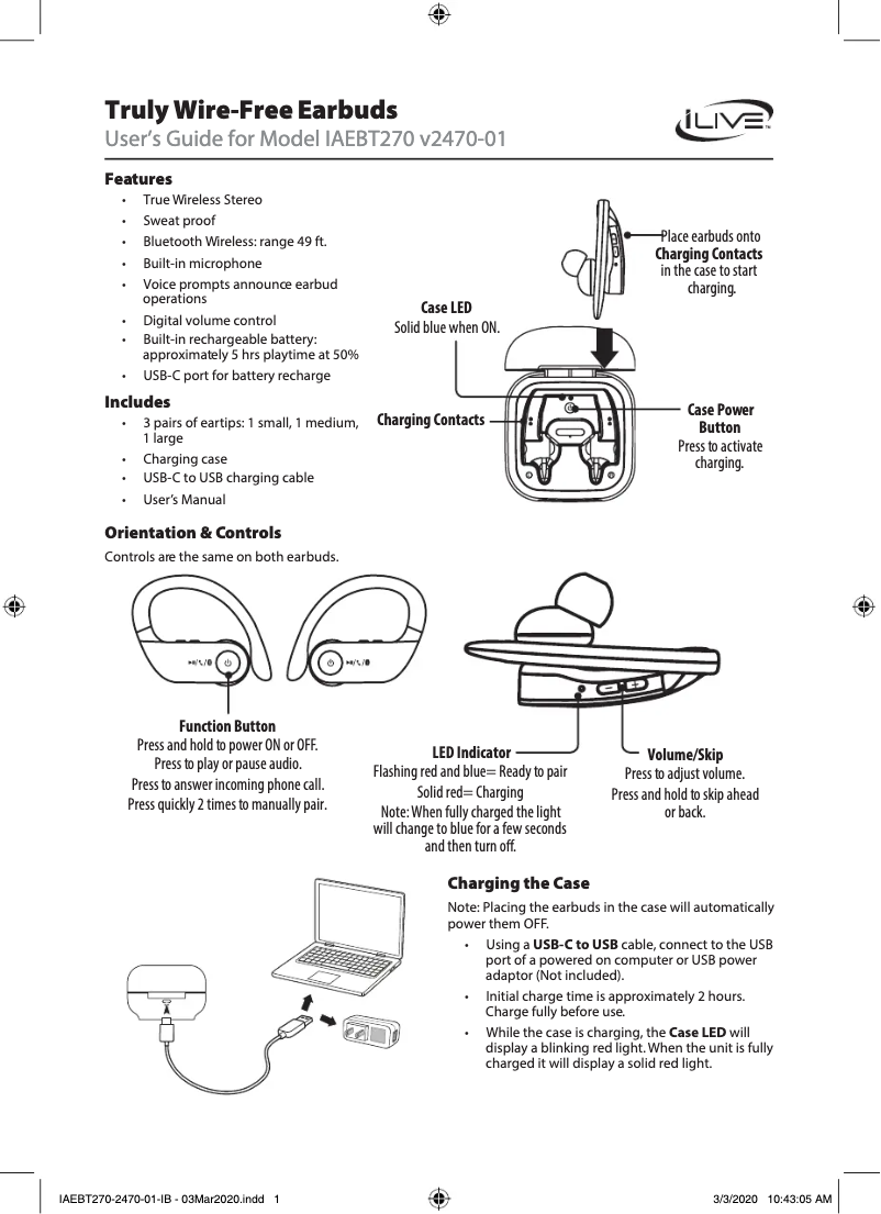 Imagen de la primera página del manual del dispositivo IAEBT270