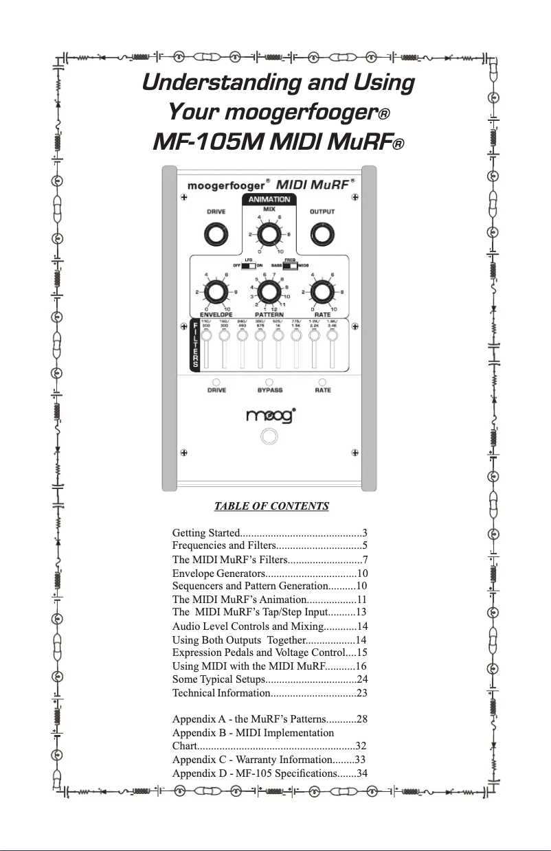Página nº 1 - Manual de usuario Moog MIDI MuRF MF-105M