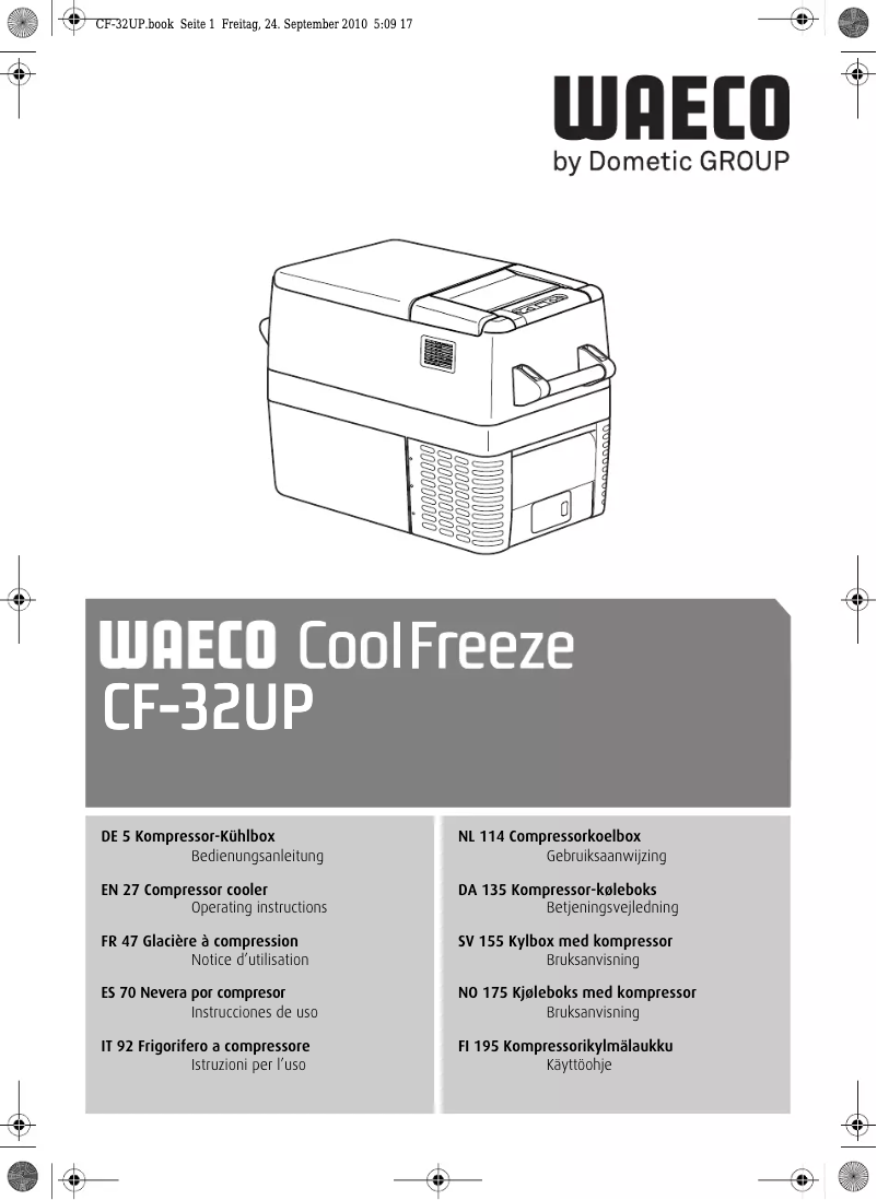 Página 1 del manual Manual de usuario Waeco CoolFreeze CF 32UP