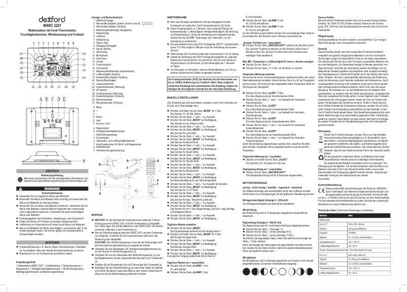 Página 1 del manual Manual de usuario Dexford WSRC 2257