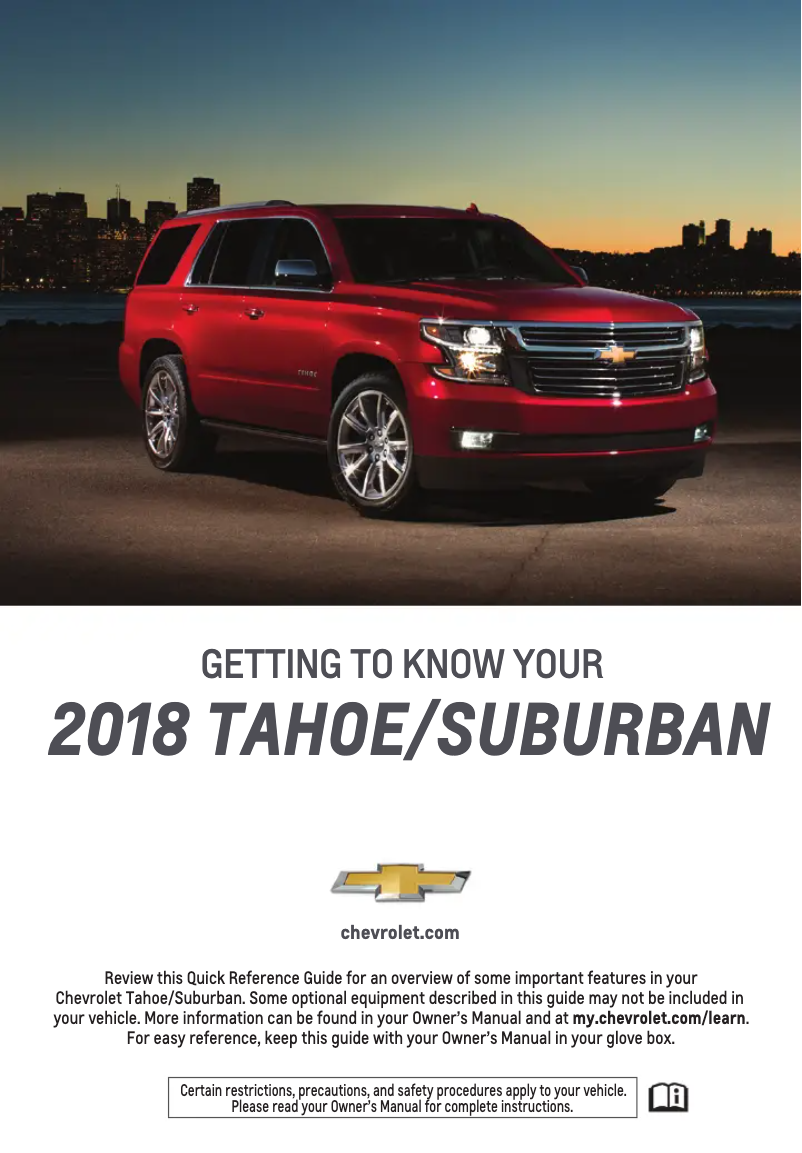 Página 1 del manual Guía de inicio rápido Chevrolet Suburban (2018)