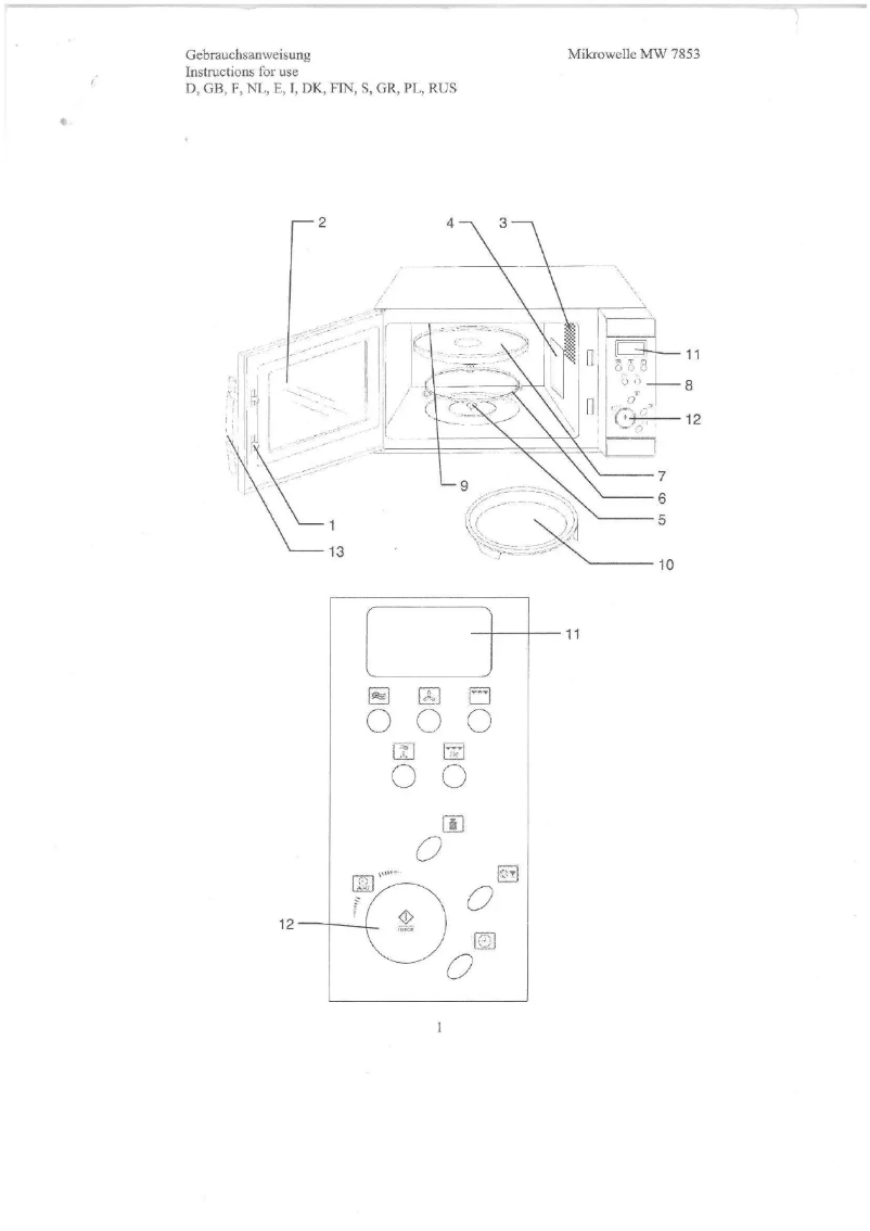 Imagen de la primera página del manual del dispositivo MW 7853