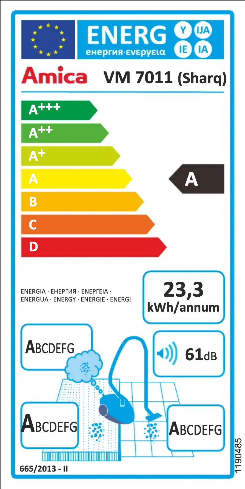 Página nº 1 - Etiqueta energética Amica Sharq VM 7011