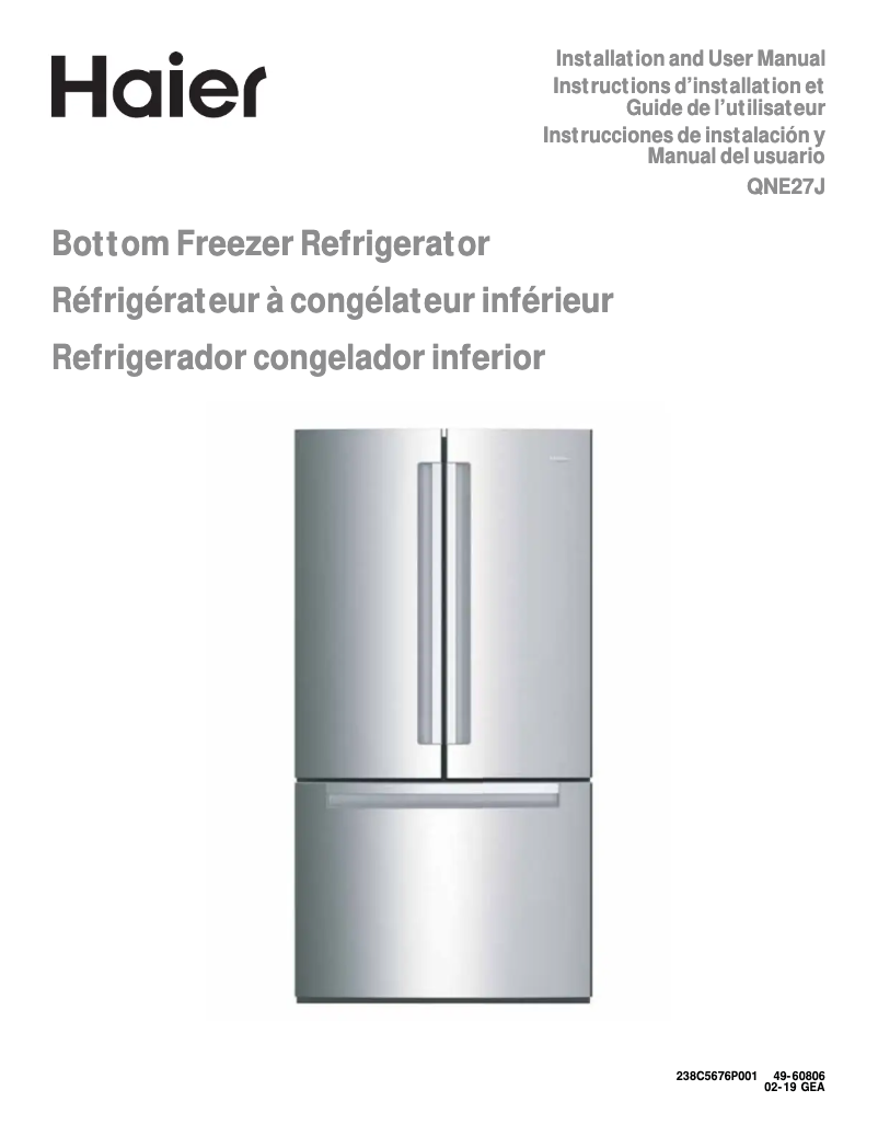 Imagen de la primera página del manual del dispositivo QNE27JSMSS