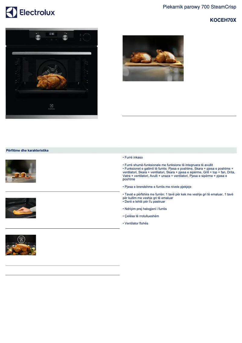 Página nº 1 - Ficha técnica Electrolux KOCEH70X