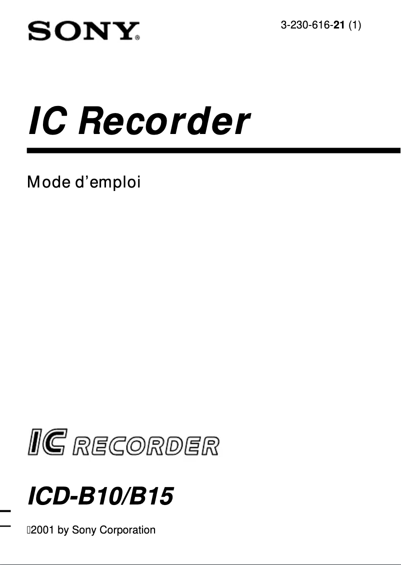 Imagen de la primera página del manual del dispositivo ICD-B10