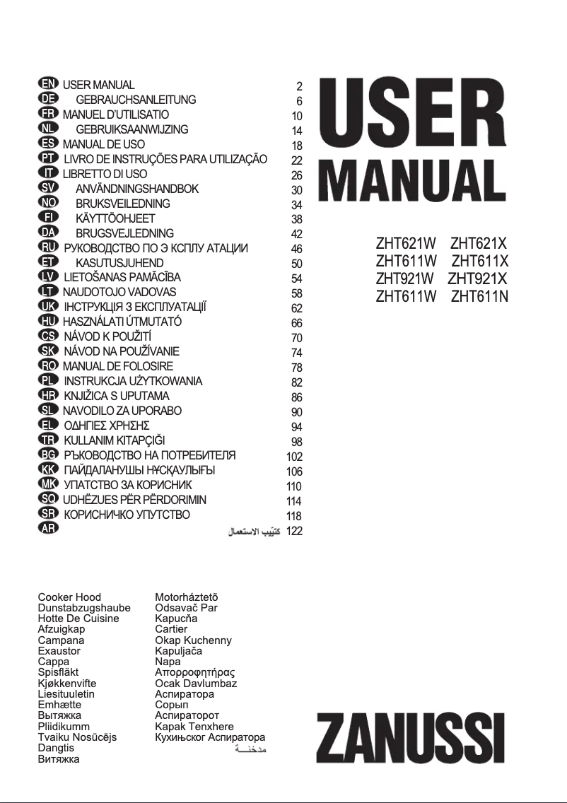 Imagen de la primera página del manual del dispositivo ZHT611W