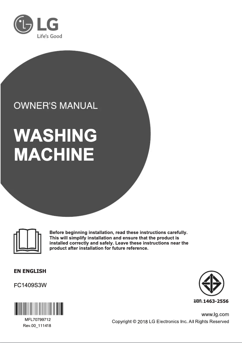 Página nº 1 - Manual de usuario LG FC1409S3W