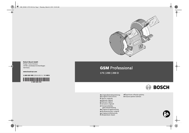 Página 1 del manual Manual de usuario Bosch GSM 175 Professional