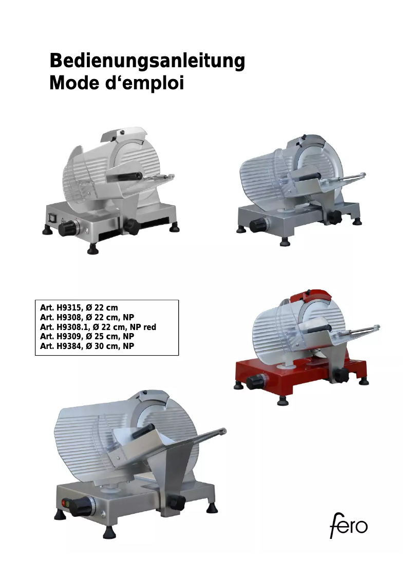 Página 1 del manual Manual de usuario Fero H9308.1 NP