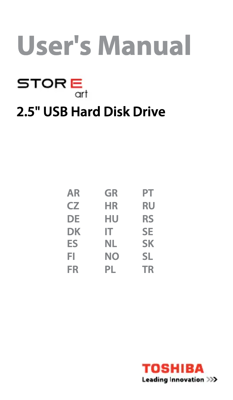 Página 1 del manual Manual de usuario Toshiba StorE Art 2