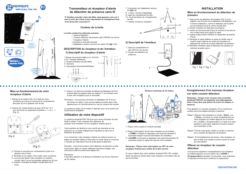 Imagen de la primera página del manual del dispositivo AMPLICALL PSA100