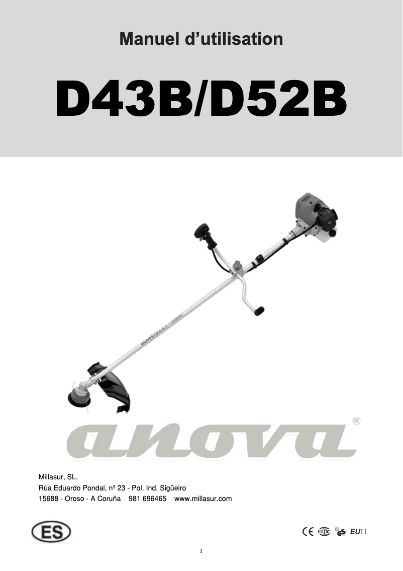 Página 1 del manual Manual de usuario Anova D43B