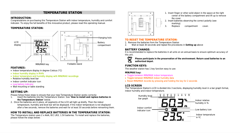 Imagen de la primera página del manual del dispositivo WS 9410