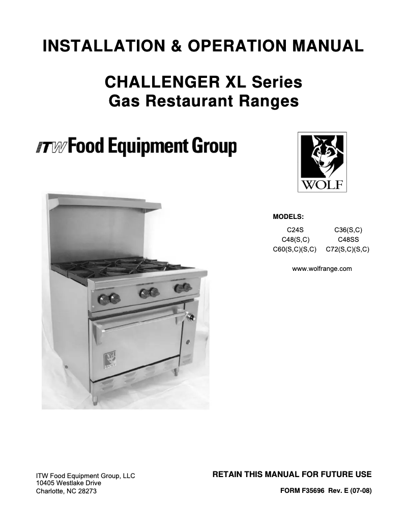 Página 1 del manual Manual de usuario Wolf C48S-8B