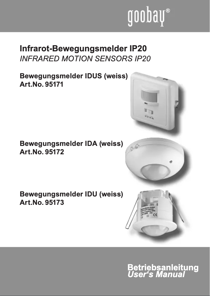 Imagen de la primera página del manual del dispositivo IDA 95172