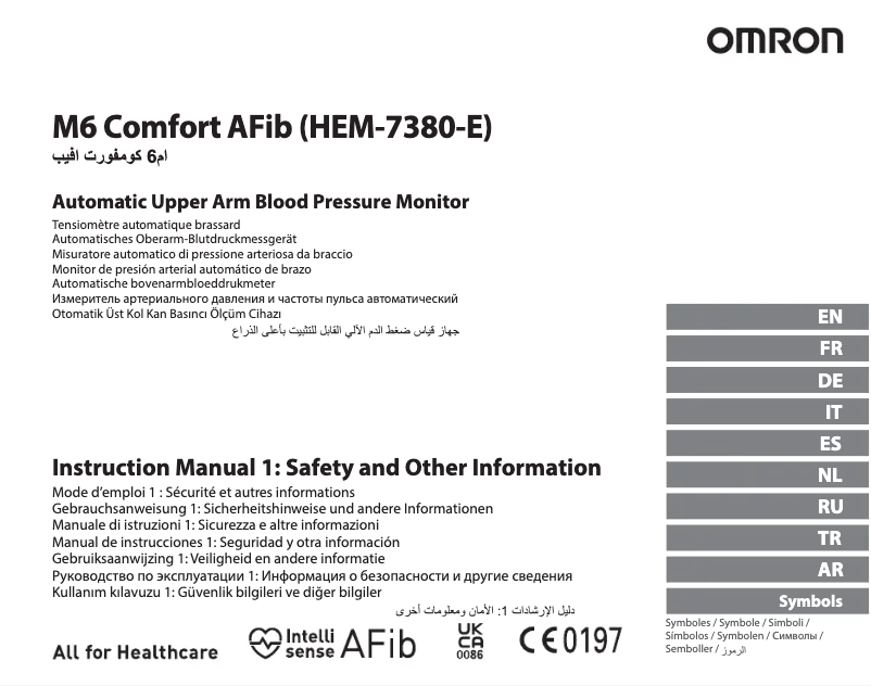 Página nº 1 - Manual de usuario Omron M6 Comfort AFib HEM-7380-E