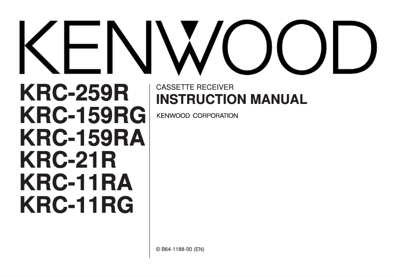 Página nº 1 - Manual de usuario Kenwood KRC-159RA