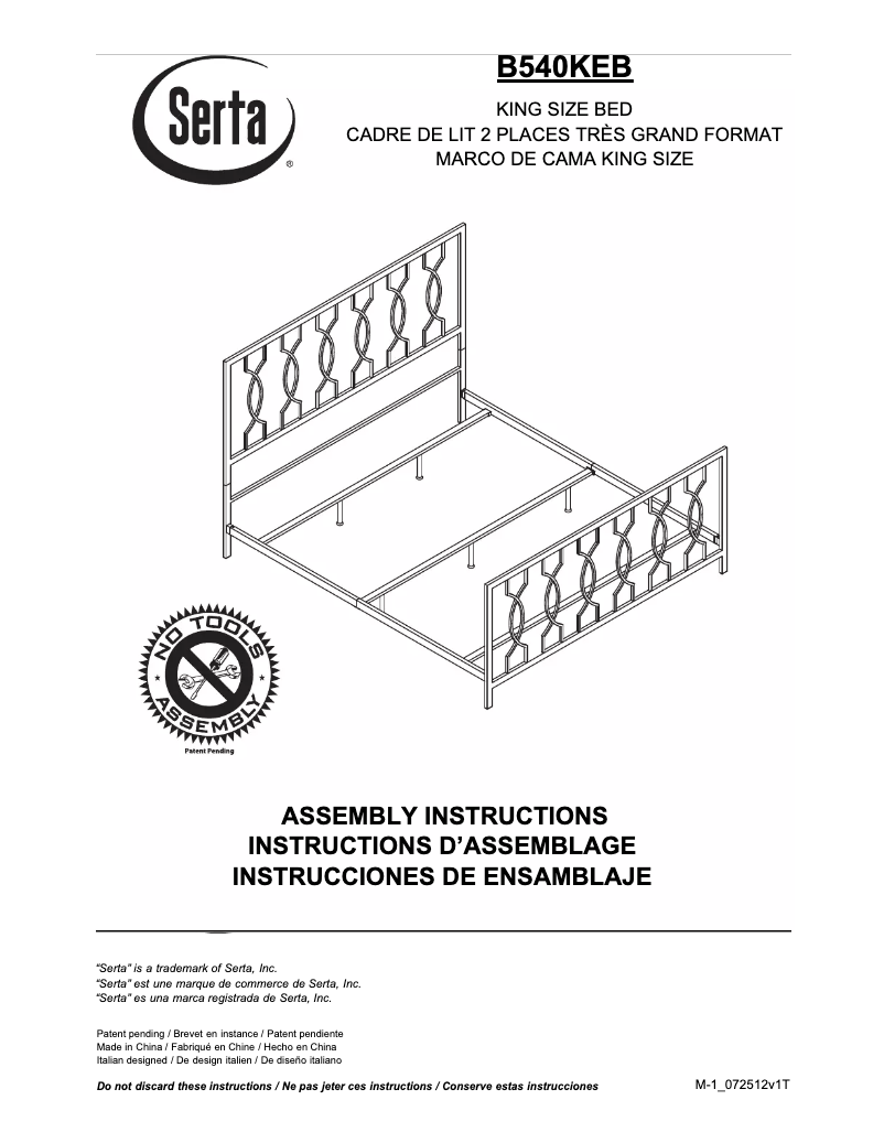 Imagen de la primera página del manual del dispositivo B540