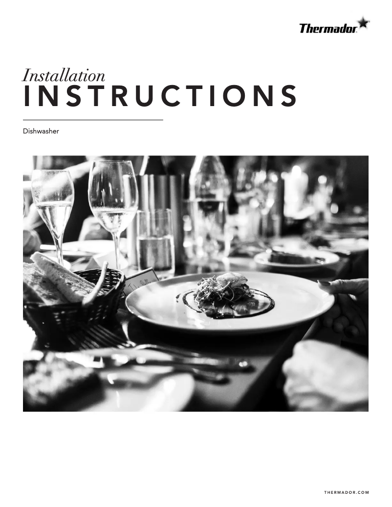 Página 1 del manual Guía de instalación Thermador DWHD770CFM