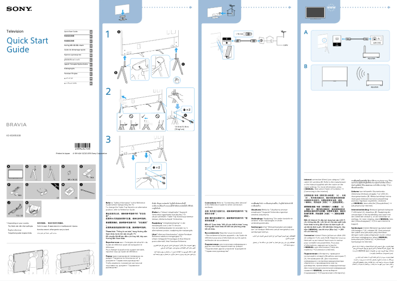 Página 1 del manual Guía de instalación Sony Bravia KD-85X9500B