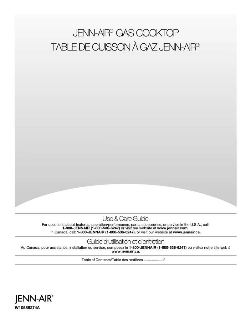 Página 1 del manual Manual de uso y mantenimiento JennAir JGC7636BS