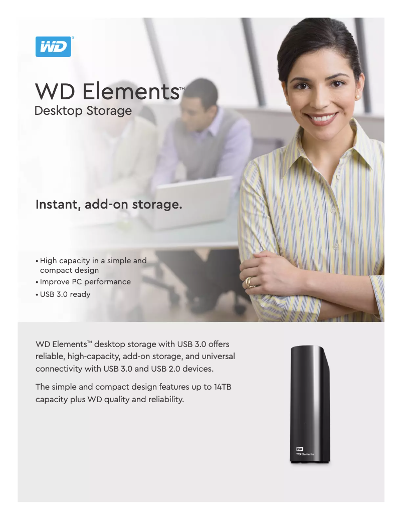 Página 1 del manual Ficha técnica Western Digital Elements