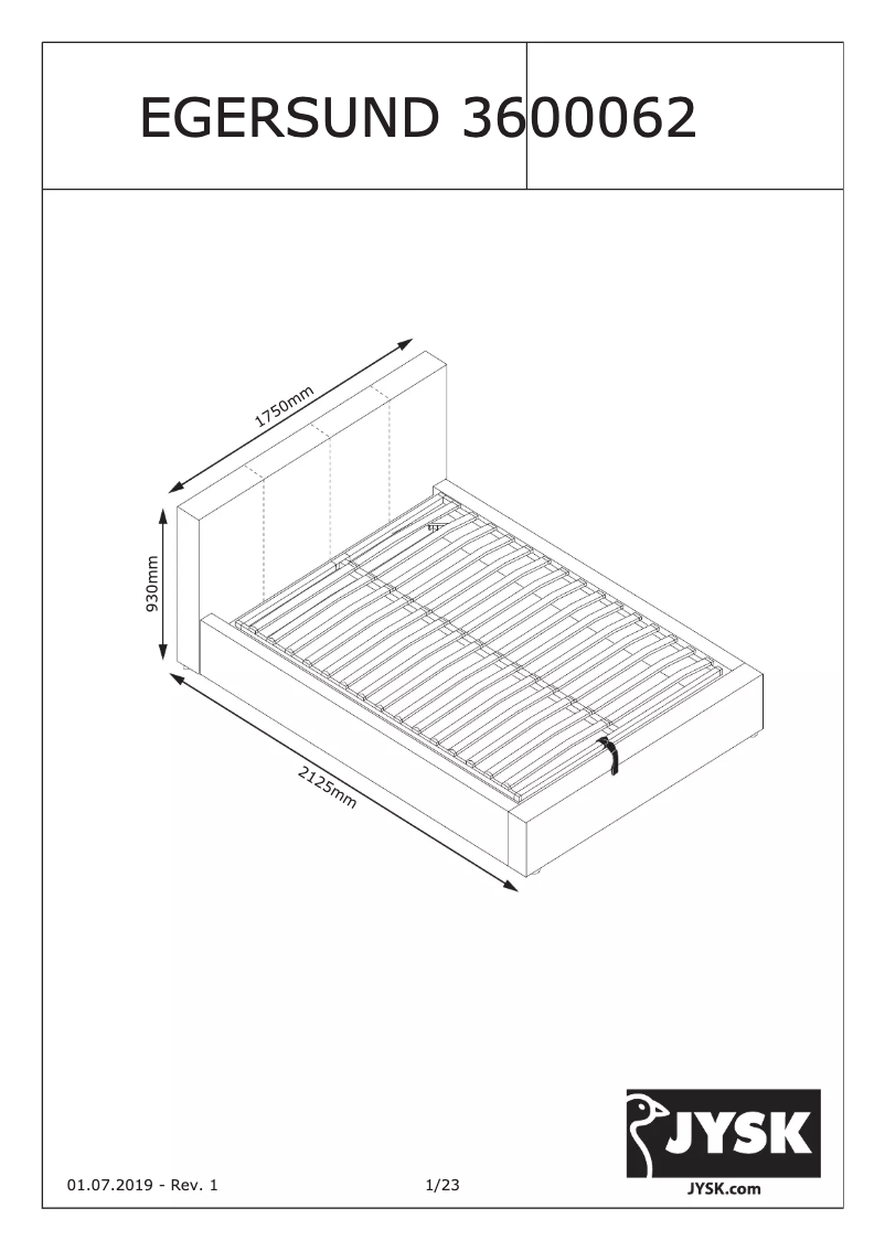Página nº 1 - Manual de usuario JYSK Egersund
