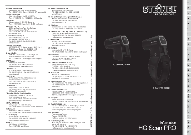 Página nº 1 - Manual de usuario Steinel HG Scan PRO 2520 E