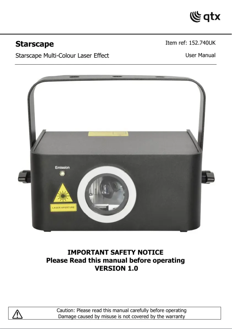 Imagen de la primera página del manual del dispositivo Starscape