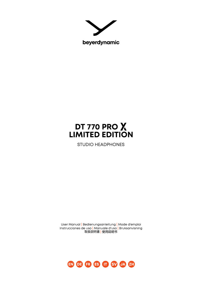Imagen de la primera página del manual del dispositivo DT 770 PRO X Limited Edition