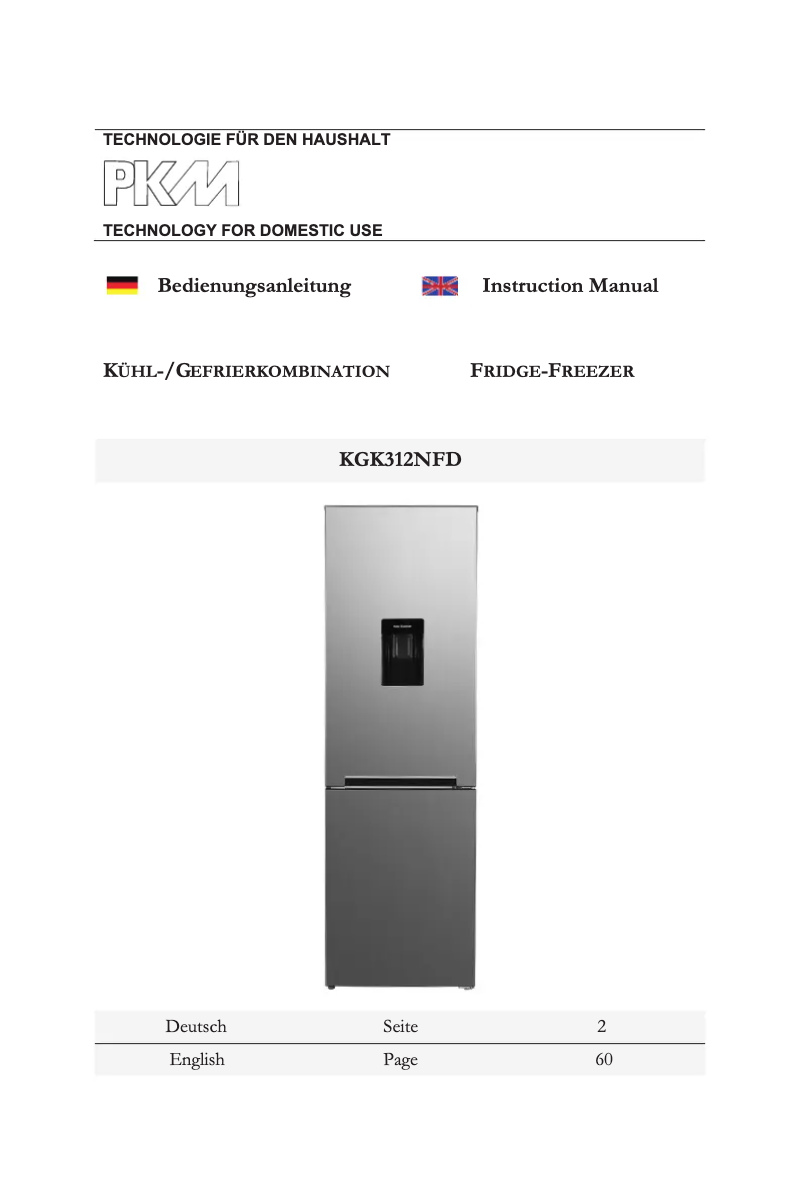 Página 1 del manual Manual de usuario PKM KGK312NFD
