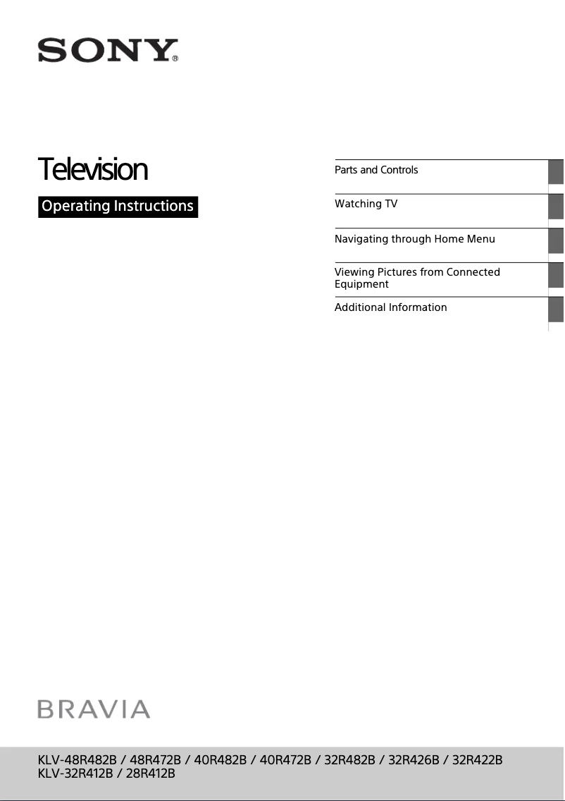 Página 1 del manual Manual de usuario Sony Bravia KLV-40R472B