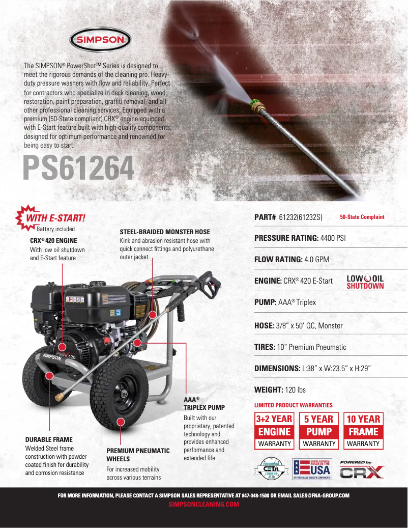 Página 1 del manual Ficha técnica Simpson PowerShot PS-61264