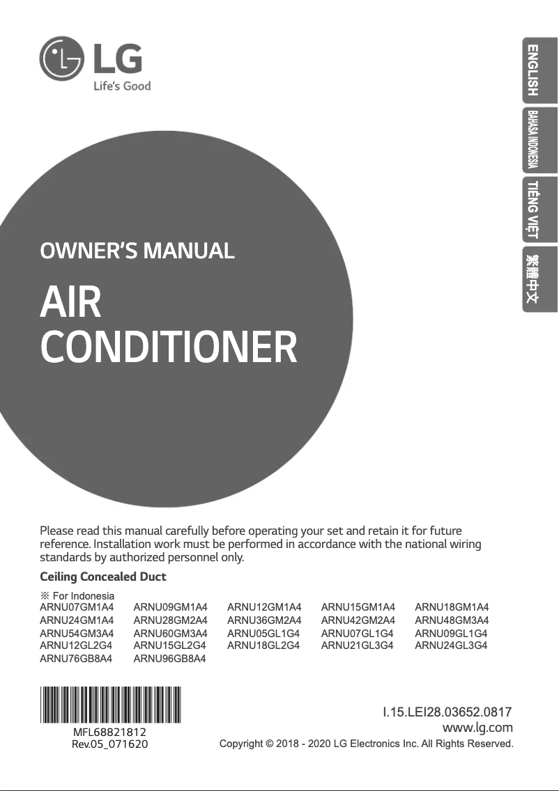 Página 1 del manual Manual de usuario LG ARNU18GBHA4