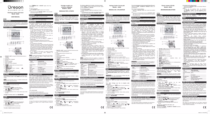 Página nº 1 - Manual de usuario Oregon Scientific JA200
