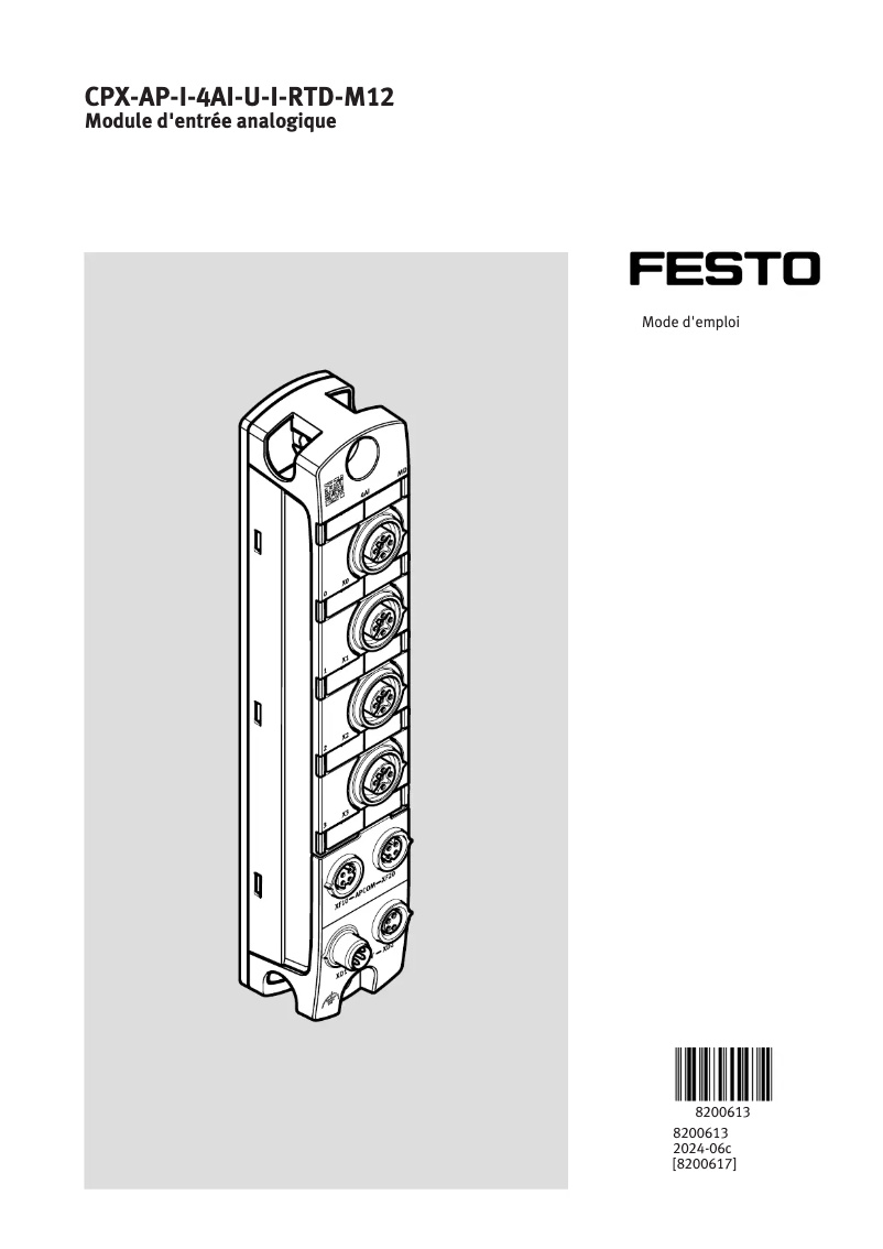 Página 1 del manual Manual de usuario Festo CPX-AP-I-4AI-U-I-RTD-M12