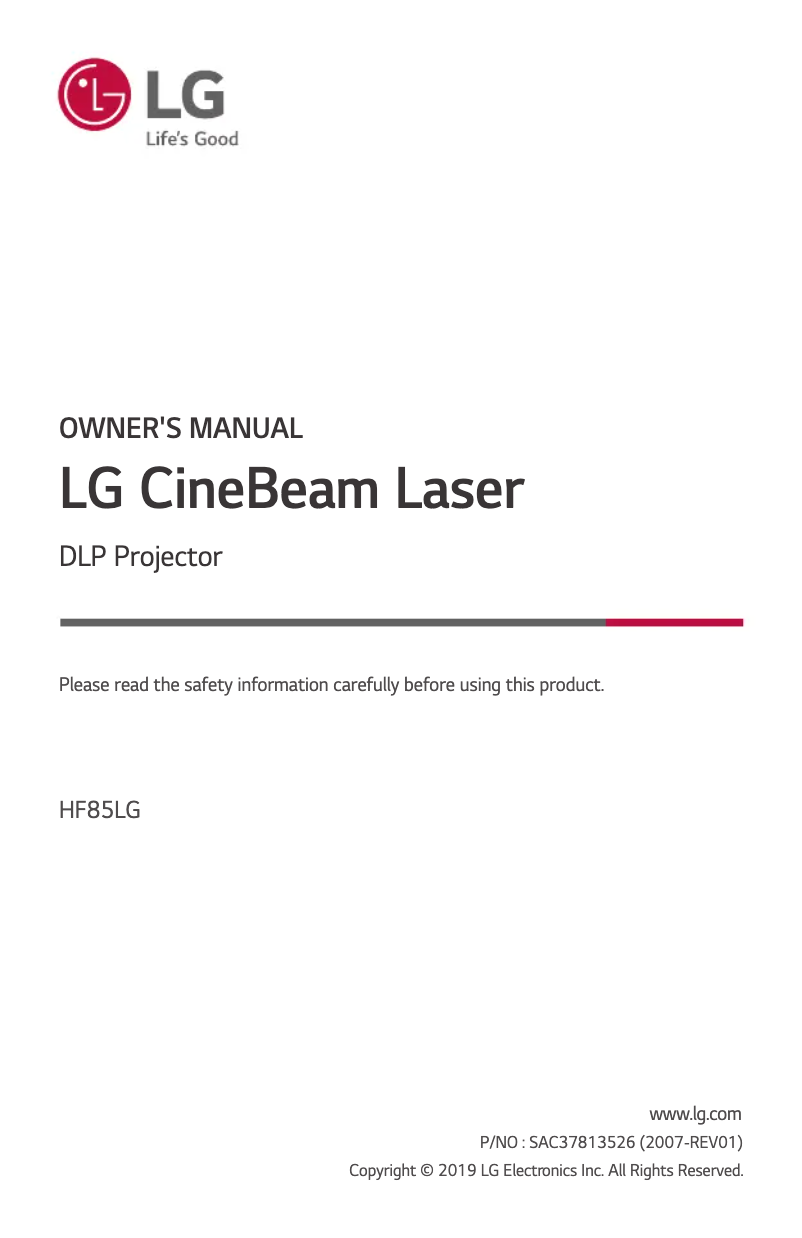 Página nº 1 - Manual de usuario LG CineBeam HF85LG