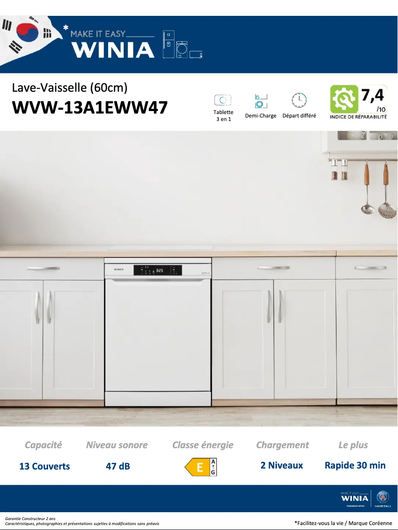 Imagen de la primera página del manual del dispositivo WVW-13A1EWW47