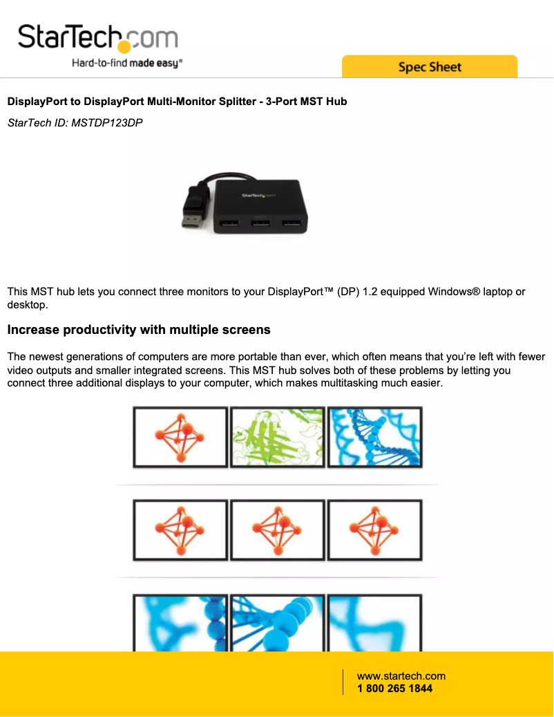 Imagen de la primera página del manual del dispositivo MSTDP123DP