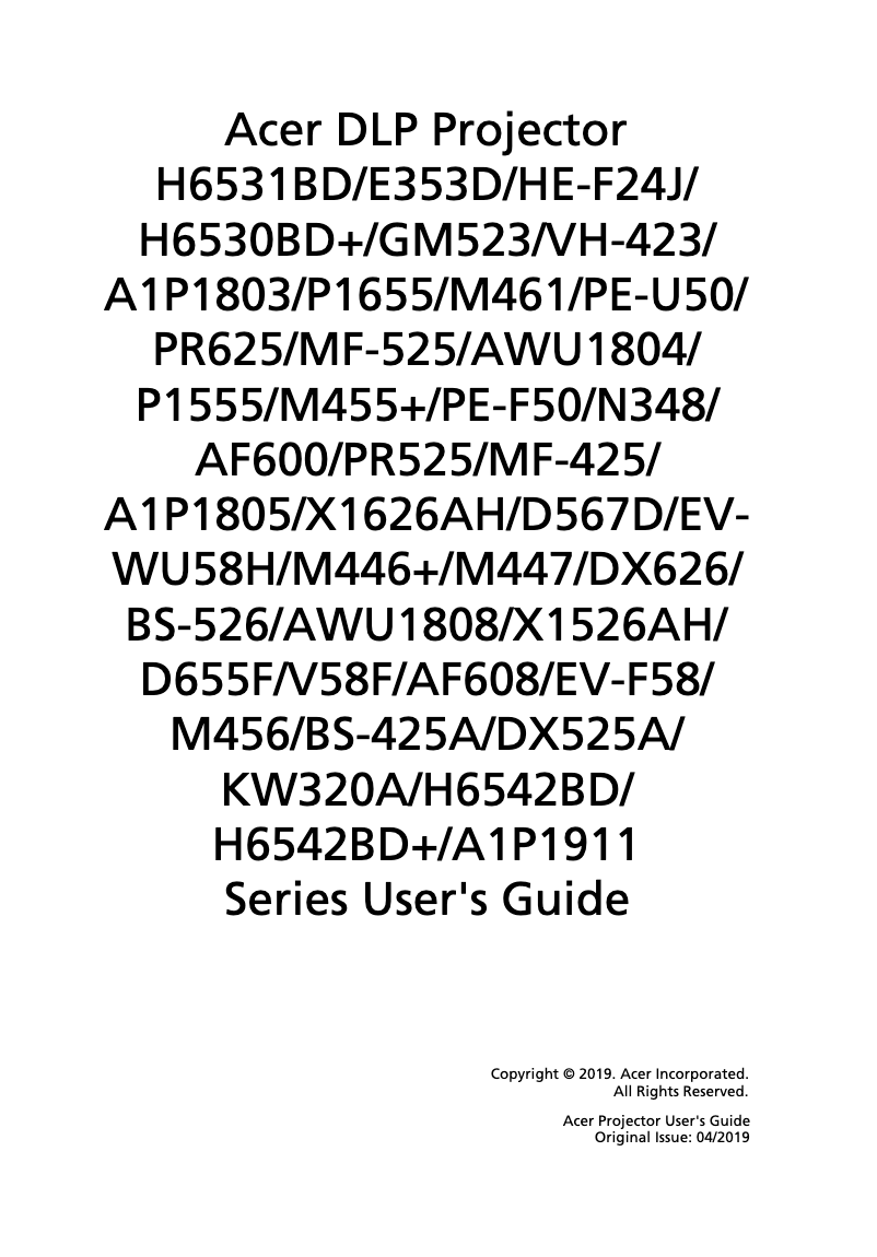 Imagen de la primera página del manual del dispositivo EV-F58