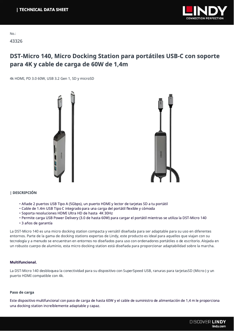 Imagen de la primera página del manual del dispositivo 43326