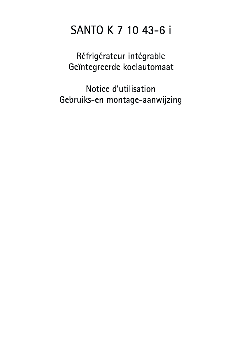 Página nº 1 - Manual de usuario AEG Santo K 7 10 43-7I