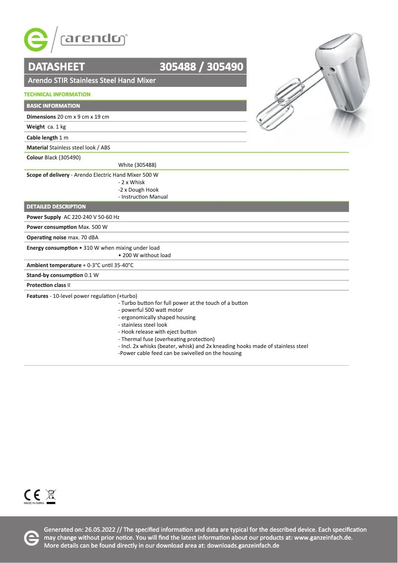 Imagen de la primera página del manual del dispositivo Stir 305490