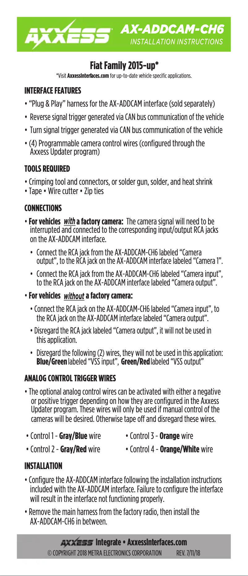 Página nº 1 - Manual de usuario AXESS AX-ADDCAM-CH6