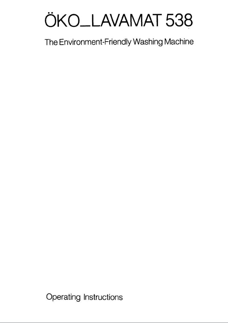 Imagen de la primera página del manual del dispositivo Lavamat 538