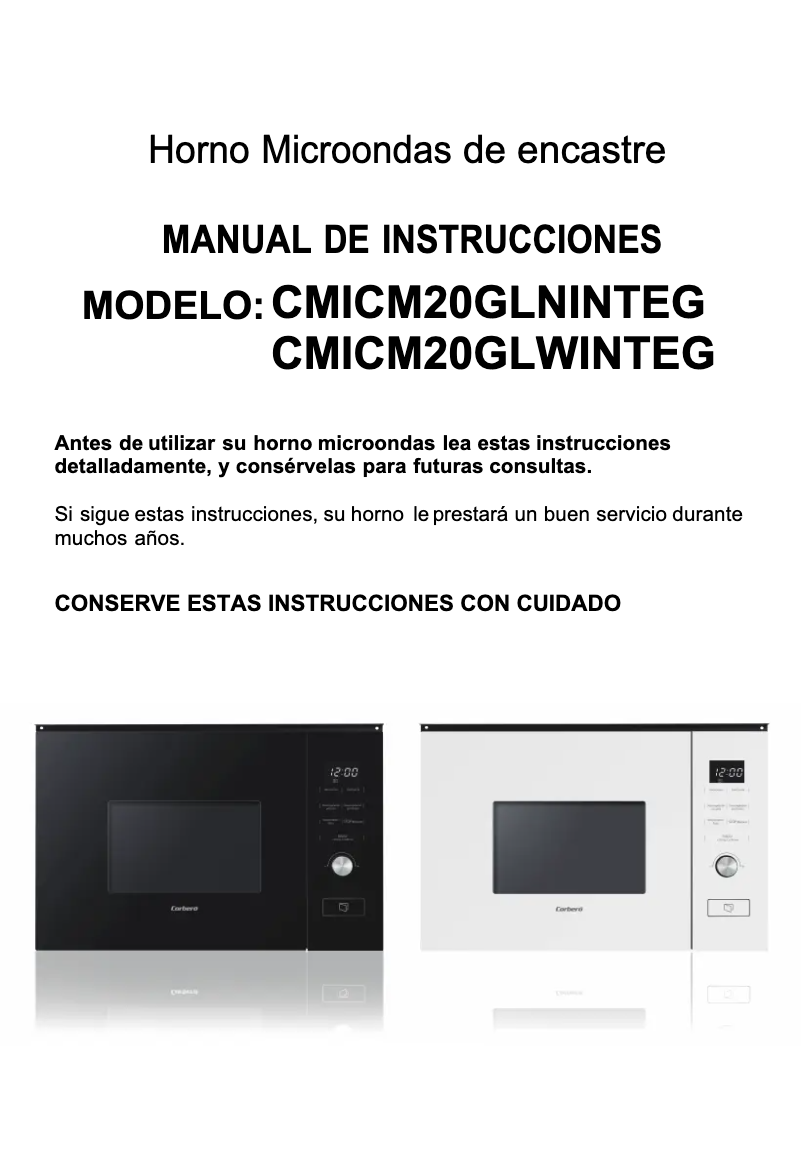 Imagen de la primera página del manual del dispositivo CMICM20GLNINTEG