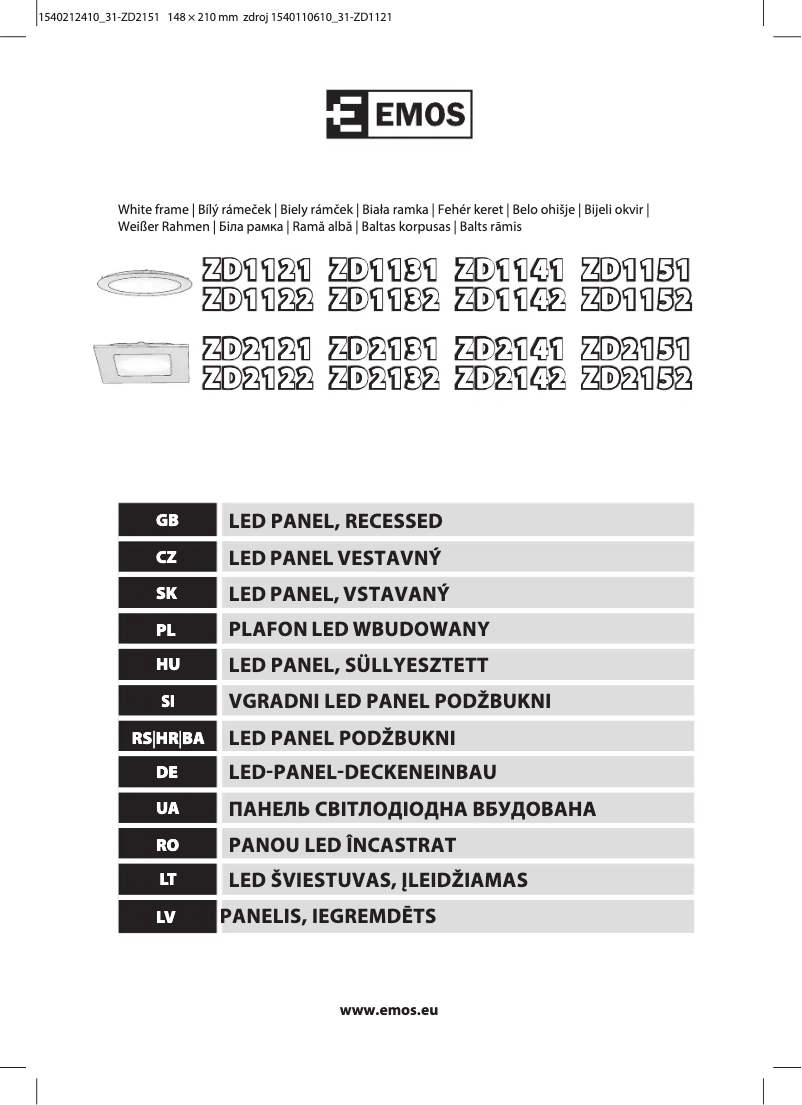 Imagen de la primera página del manual del dispositivo ZD2151