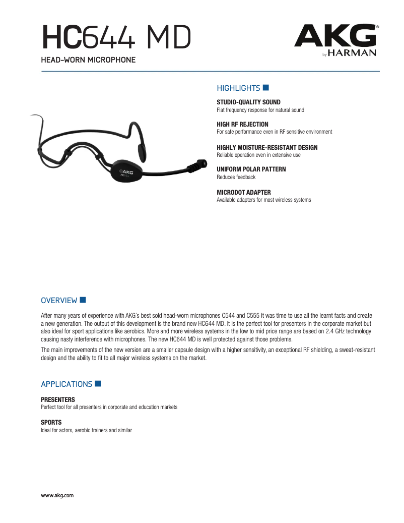 Imagen de la primera página del manual del dispositivo HC644