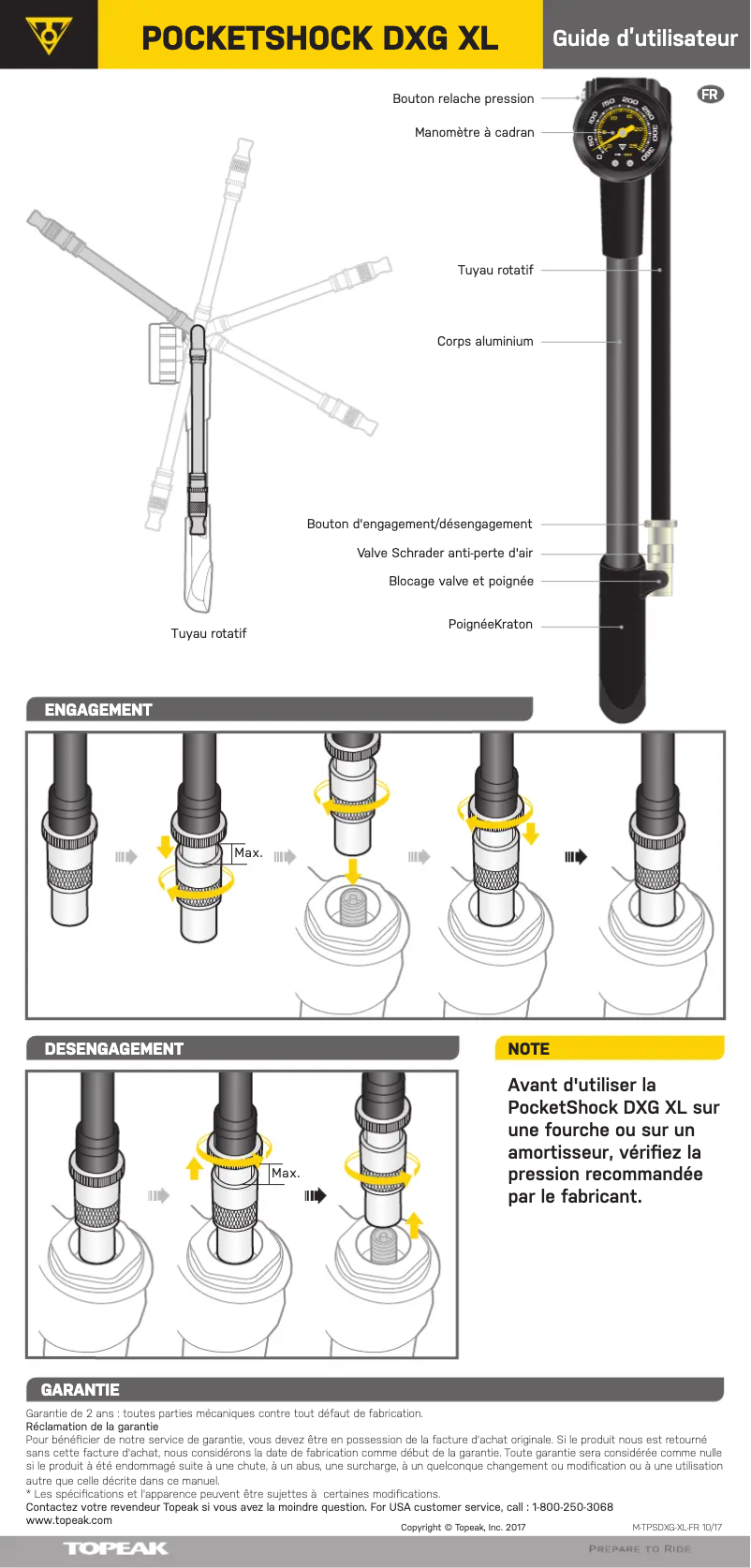 Página 1 del manual Manual de usuario Topeak PocketShock DXG XL